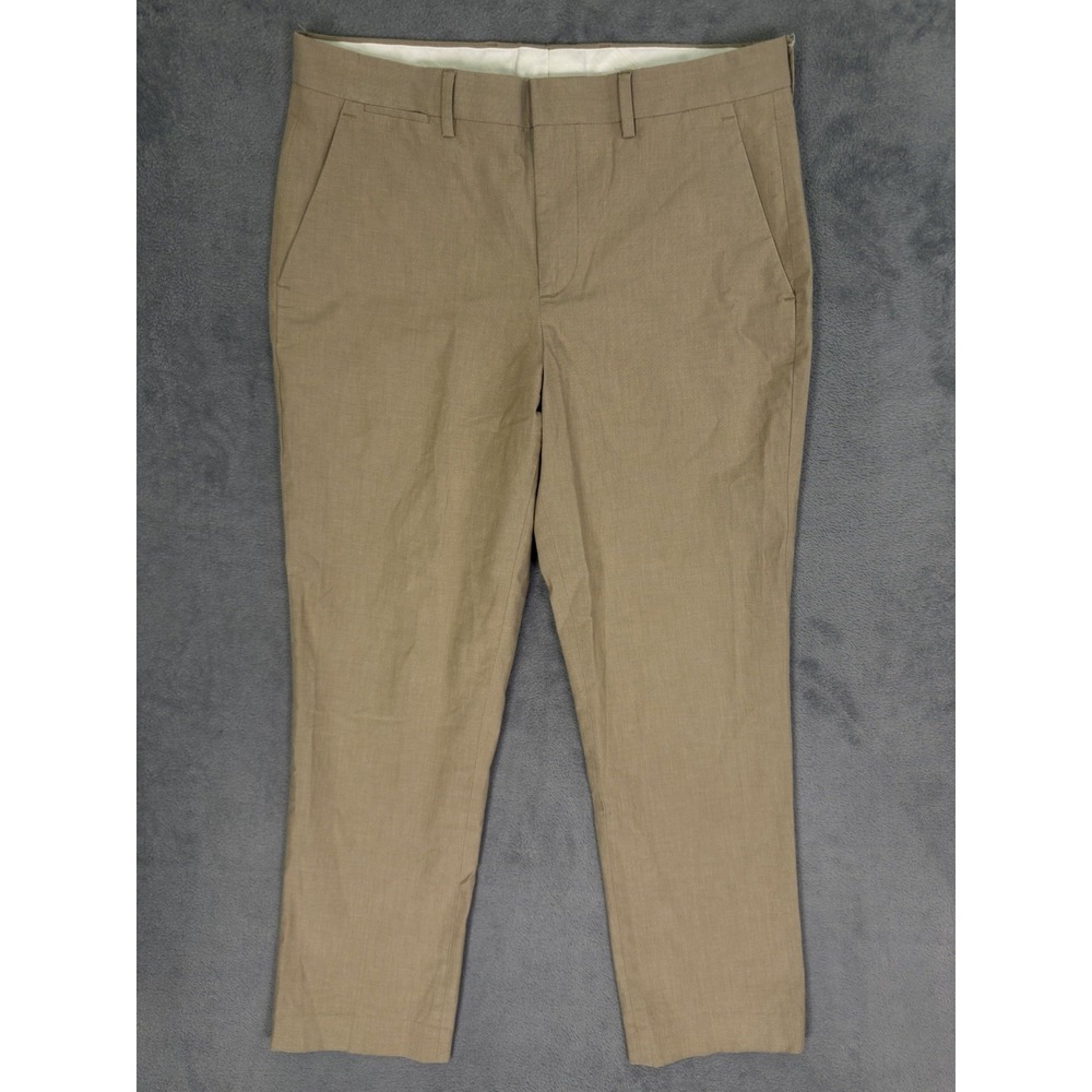 Express Dress Pants Mens 31x27** Tan Photographer Flat Front Straight Mid Rise